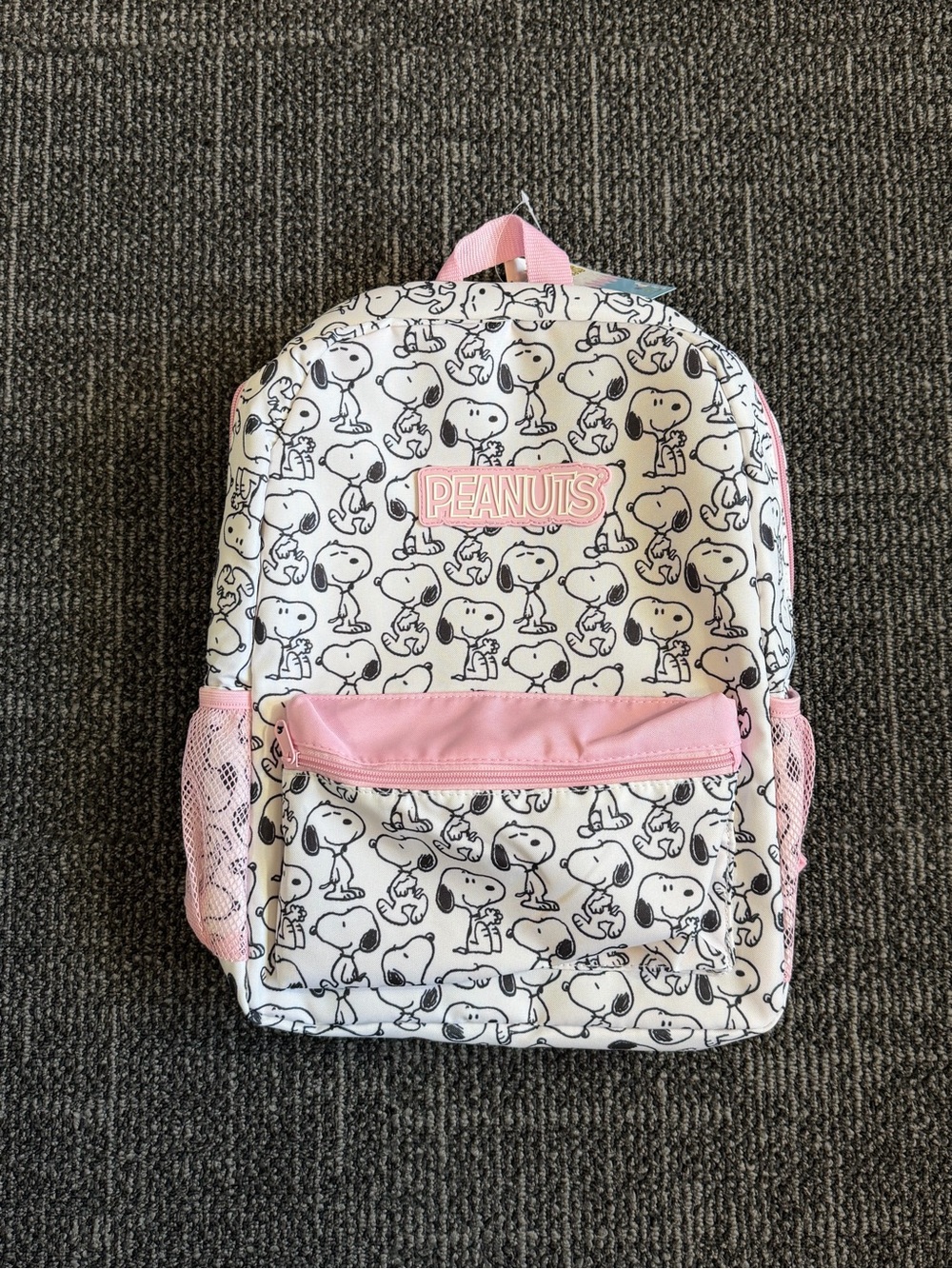 Claire’s Peanuts School Backpack Snoopy Pink White Polyester NWT
